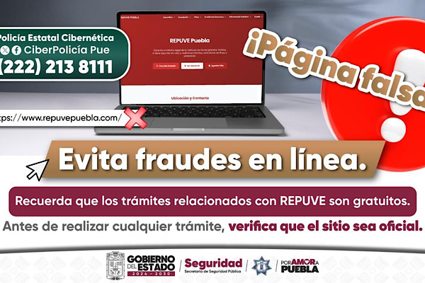 Seguridad Pública alerta sobre sitio web falso del REPUVE