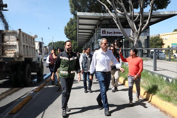 Arranca Pepe Chedraui rehabilitación vial del Bulevar Héroes del 5 de Mayo con el Tren Capitalino de Pavimentación