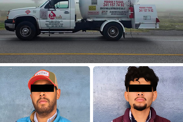 Detiene Policía Estatal a dos hombres por transportar ilegalmente gas LP
