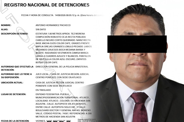 Ariadna Ayala confirma detención del secretario de Seguridad de Atlixco