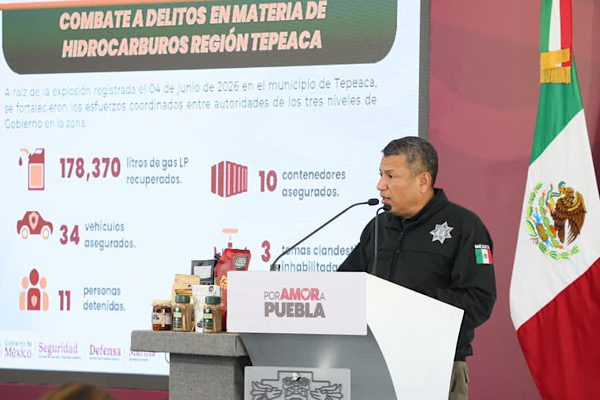 Gobierno estatal refuerza combate a la extorsión y delitos en Puebla