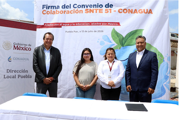 SNTE 51 y Conagua Puebla unen esfuerzos para fortalecer la cultura del cuidado del agua