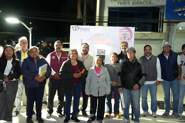Lleva Gobierno de Pepe Chedraui cobertura total LED a las inspectorías Oasis y Guadalupe Victoria Valsequillo